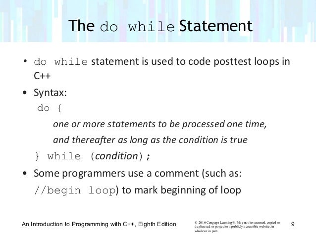 Chapter 8 - More on the Repetition Structure