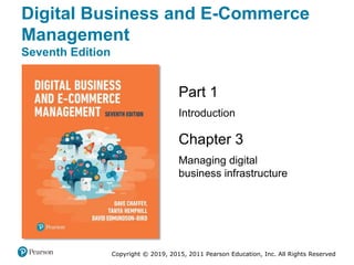 Copyright © 2019, 2015, 2011 Pearson Education, Inc. All Rights Reserved
Part 1
Introduction
Chapter 3
Managing digital
business infrastructure
Digital Business and E-Commerce
Management
Seventh Edition
 