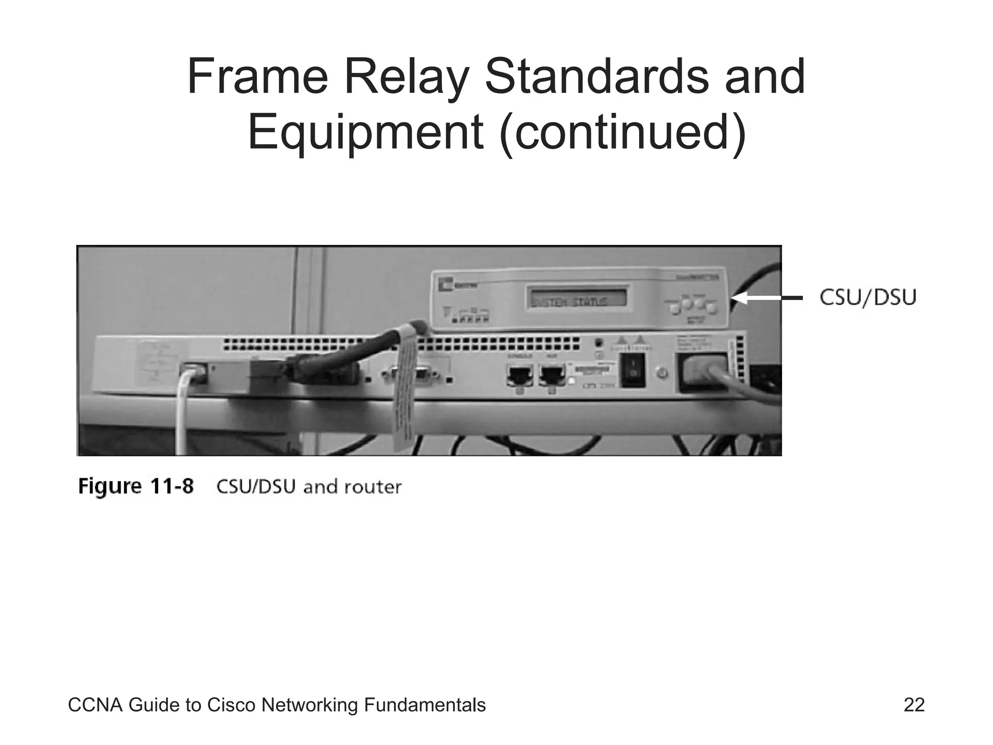 Frame Relay Standards and Equipment (continued) CCNA Guide to Cisco Networking Fundamentals 