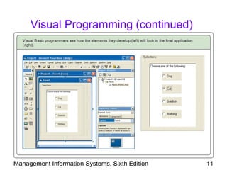 Visual Programming (continued)




Management Information Systems, Sixth Edition   11
 