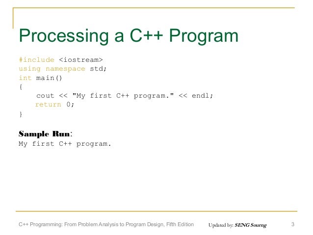 C++ Programming Chapter 01