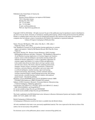 Handbook of Research on AI and Machine Learning Applications in ...