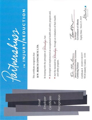 SECOR Certificate