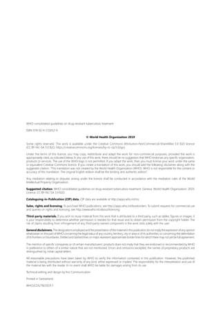 WHO consolidated guidelines on drug-resistant tuberculosis treatment ...