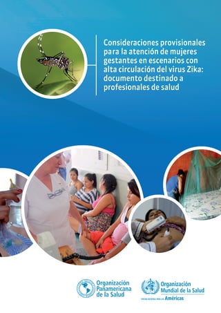 Consideraciones provisionales
para la atención de mujeres
gestantes en escenarios con
alta circulación del virus Zika:
documento destinado a
profesionales de salud
 