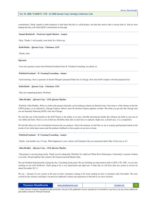 Questar 3Q-2008 EARNINGS
