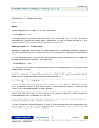 Questar 3Q-2008 EARNINGS