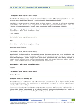 Questar 3Q-2008 EARNINGS