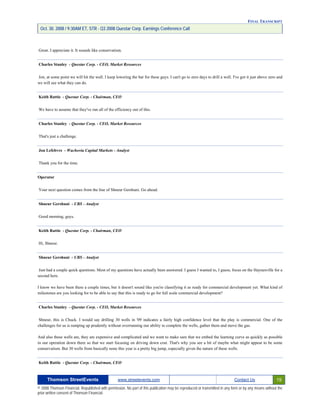 Questar 3Q-2008 EARNINGS