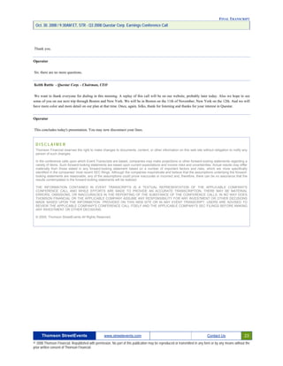 Questar 3Q-2008 EARNINGS