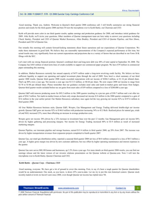 Questar 3Q-2008 EARNINGS