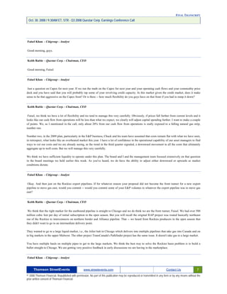 Questar 3Q-2008 EARNINGS