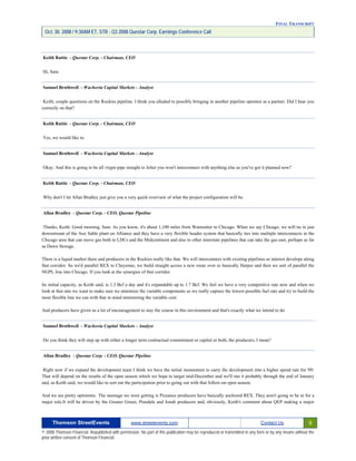 Questar 3Q-2008 EARNINGS
