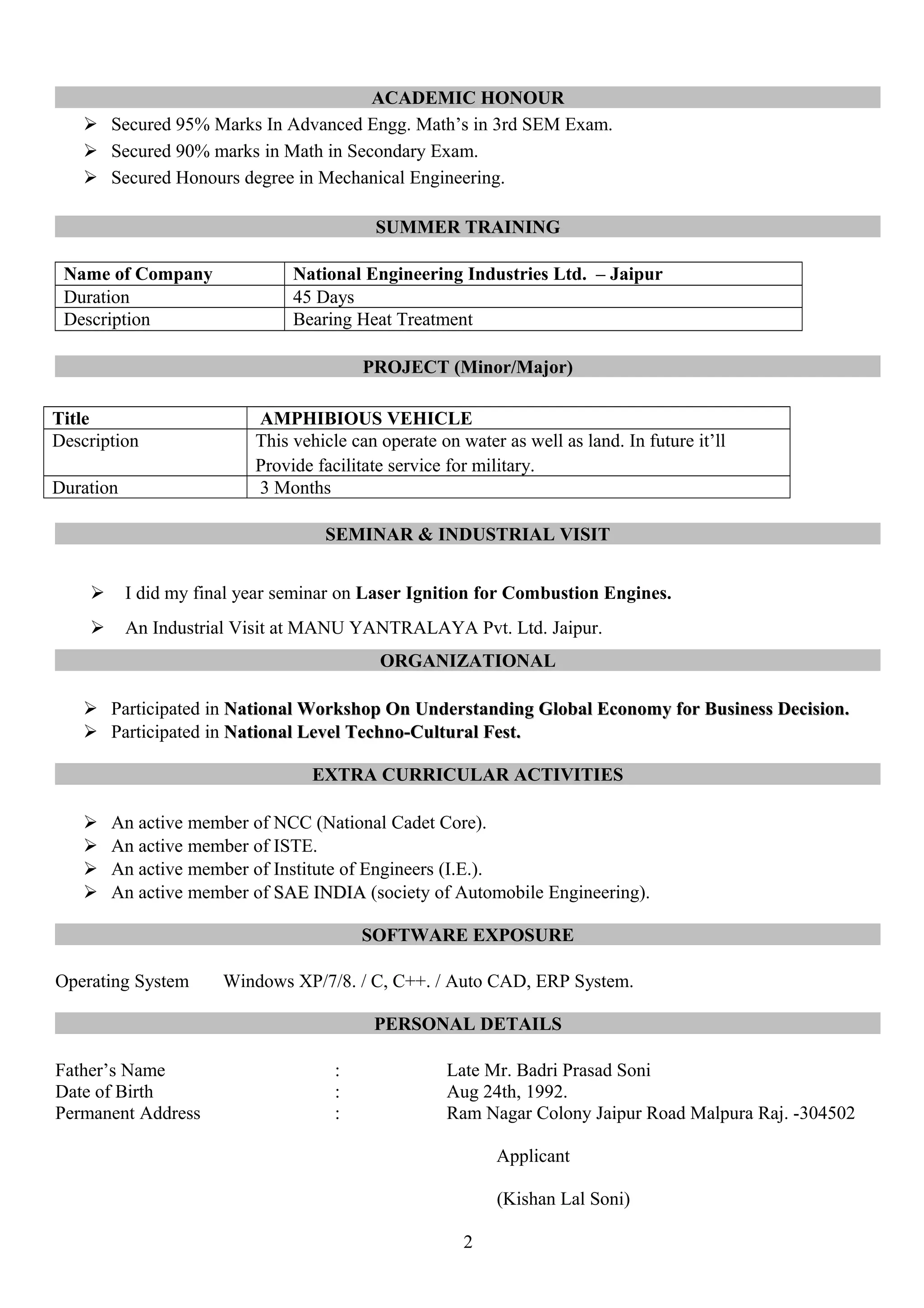 CV - Kishan Soni | PDF