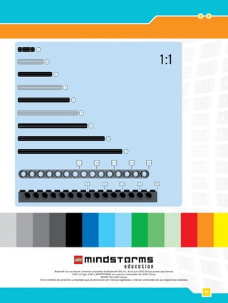 80
1:1
Bluetooth es una marca comercial propiedad de Bluetooth SIG, Inc. de la que LEGO Group posee una licencia.
LEGO, el logo LEGO y MINDSTORMS son marcas comerciales de LEGO Group.
©2008 The LEGO Group.
Otros nombres de productos y empresas que se mencionan son marcas registradas o marcas comerciales de sus respectivas empresas.
 