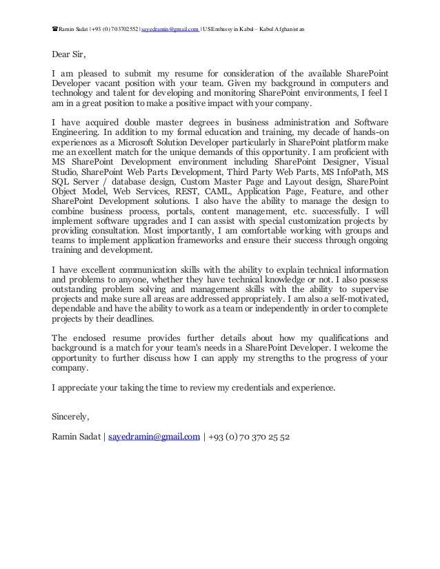 sharepoint developer resume