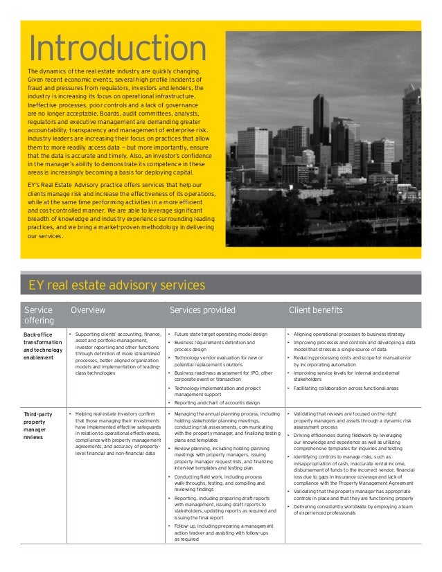 Ey Rhc Advisory Brochure Funds Reit Im