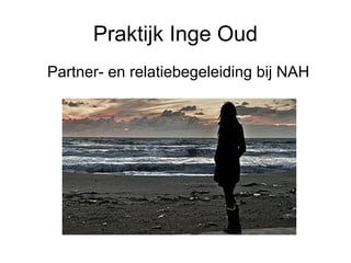 Praktijk Inge Oud
Partner- en relatiebegeleiding bij NAH
 