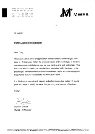 outstanding contribution letter - Mweb
