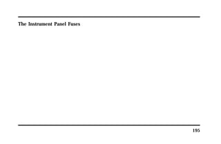 195 
The Instrument Panel Fuses 
 