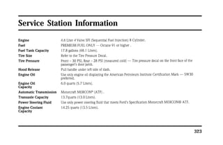 323 
Service Station Information 
