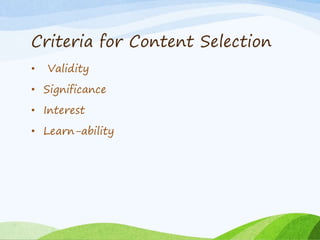 Content Selection and Organization Principles and Procedures (8603)