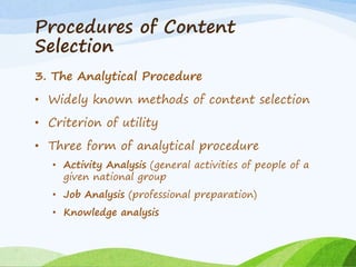 Content Selection and Organization Principles and Procedures (8603)