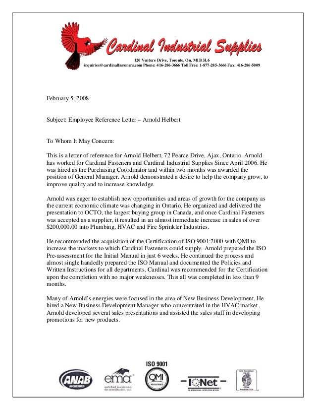 Recommendation letter help toronto