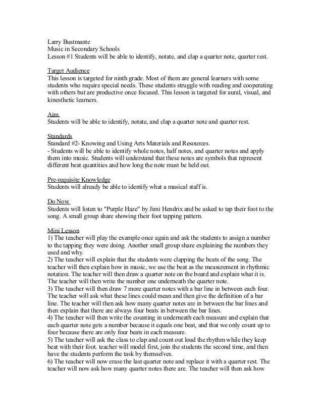 Sample Lesson Plan 1