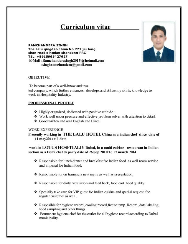 curriculum vitae exemplos
