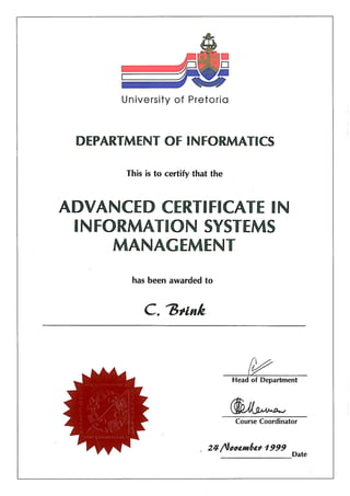 ACSIM Certificate