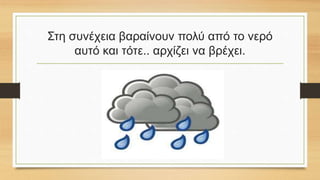 Στη συνέχεια βαραίνουν πολύ από το νερό
αυτό και τότε.. αρχίζει να βρέχει.
 