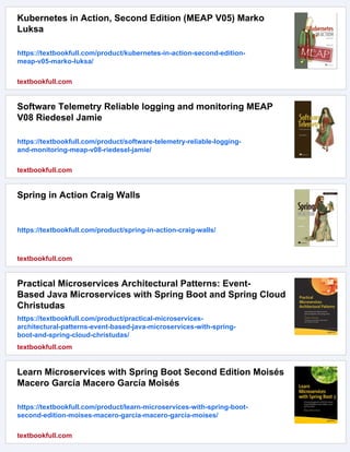 Spring Microservices in Action Second Edition MEAP V08 John Carnell ...