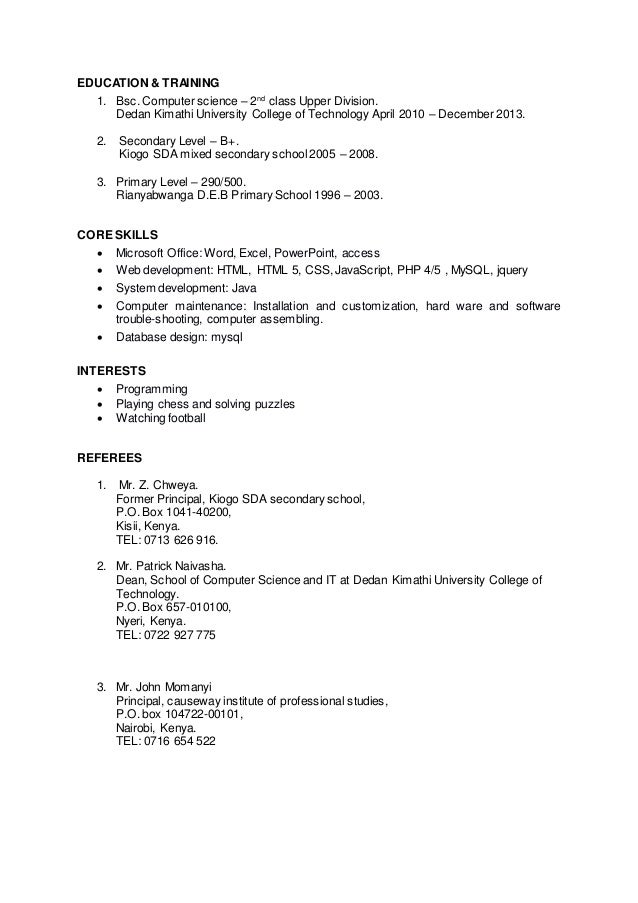computer science cv