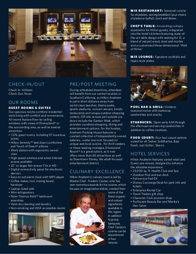 Hilton Anaheim FACT Sheet 2017