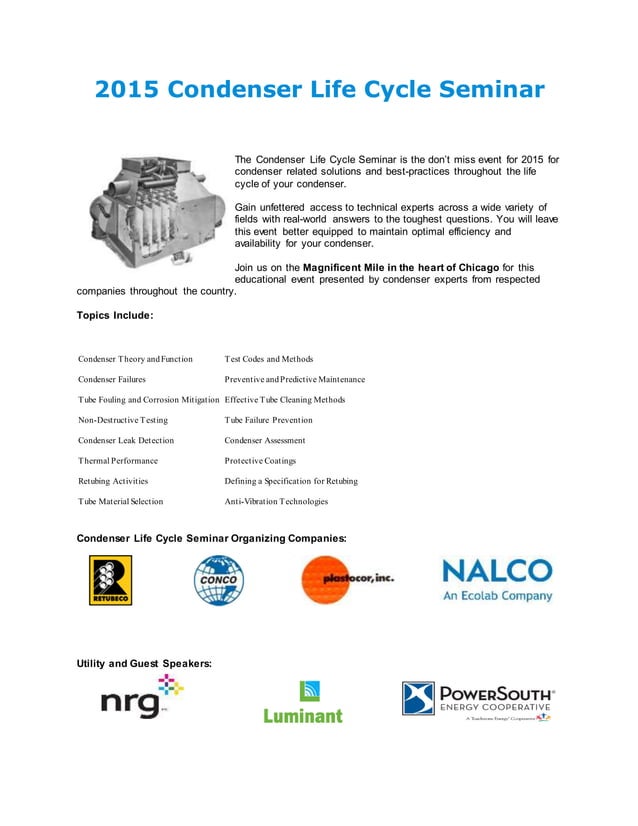 2015 Condenser Life Cycle Seminar PDF
