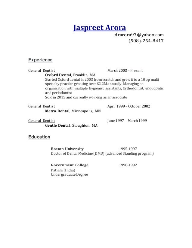 jaspreet arora resume