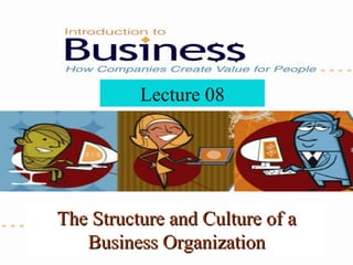 Lecture 08 The Structure and Culture of a Business Organization 