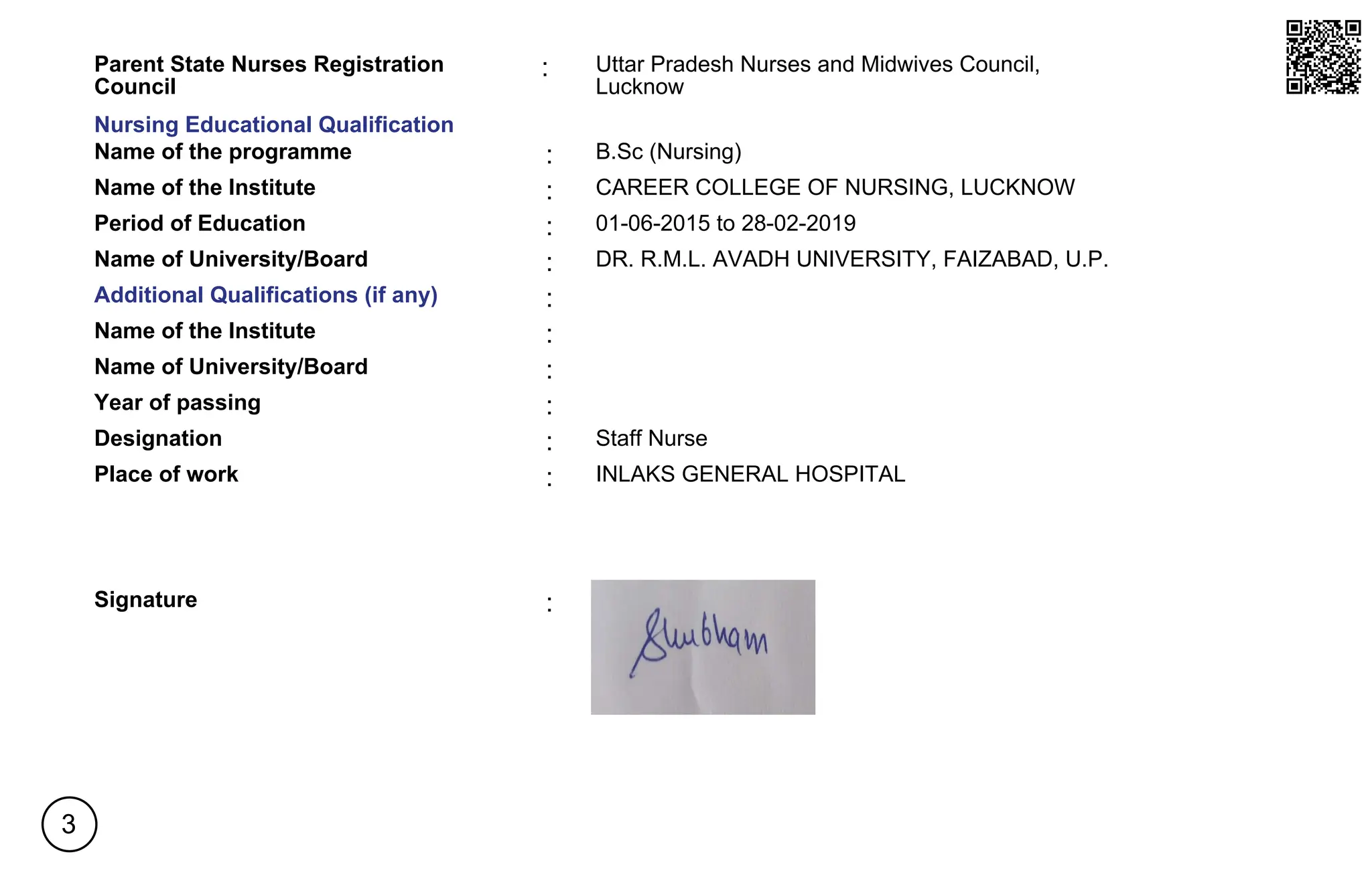 Nuid format for nursing students of nursing profession | PDF