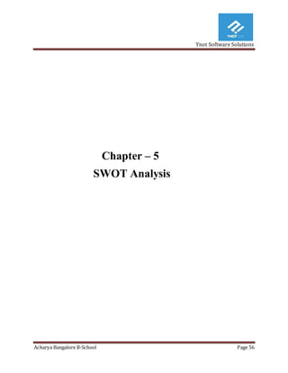 Ynot Software Solutions
Acharya Bangalore B-School Page 56
Chapter – 5
SWOT Analysis
 