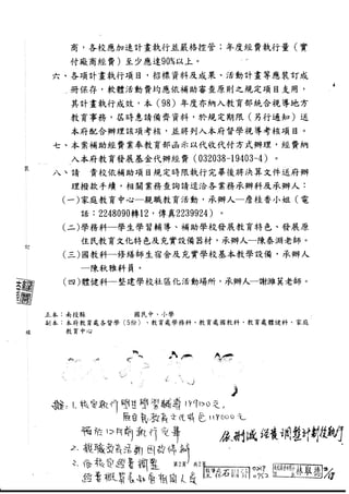 98年度核定補助項目二經費共189,120元，累計執行經費共189,120元，經費執行率達100％，並於99年01月04日報府核銷