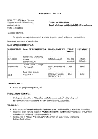 applied resume for tcs | PDF