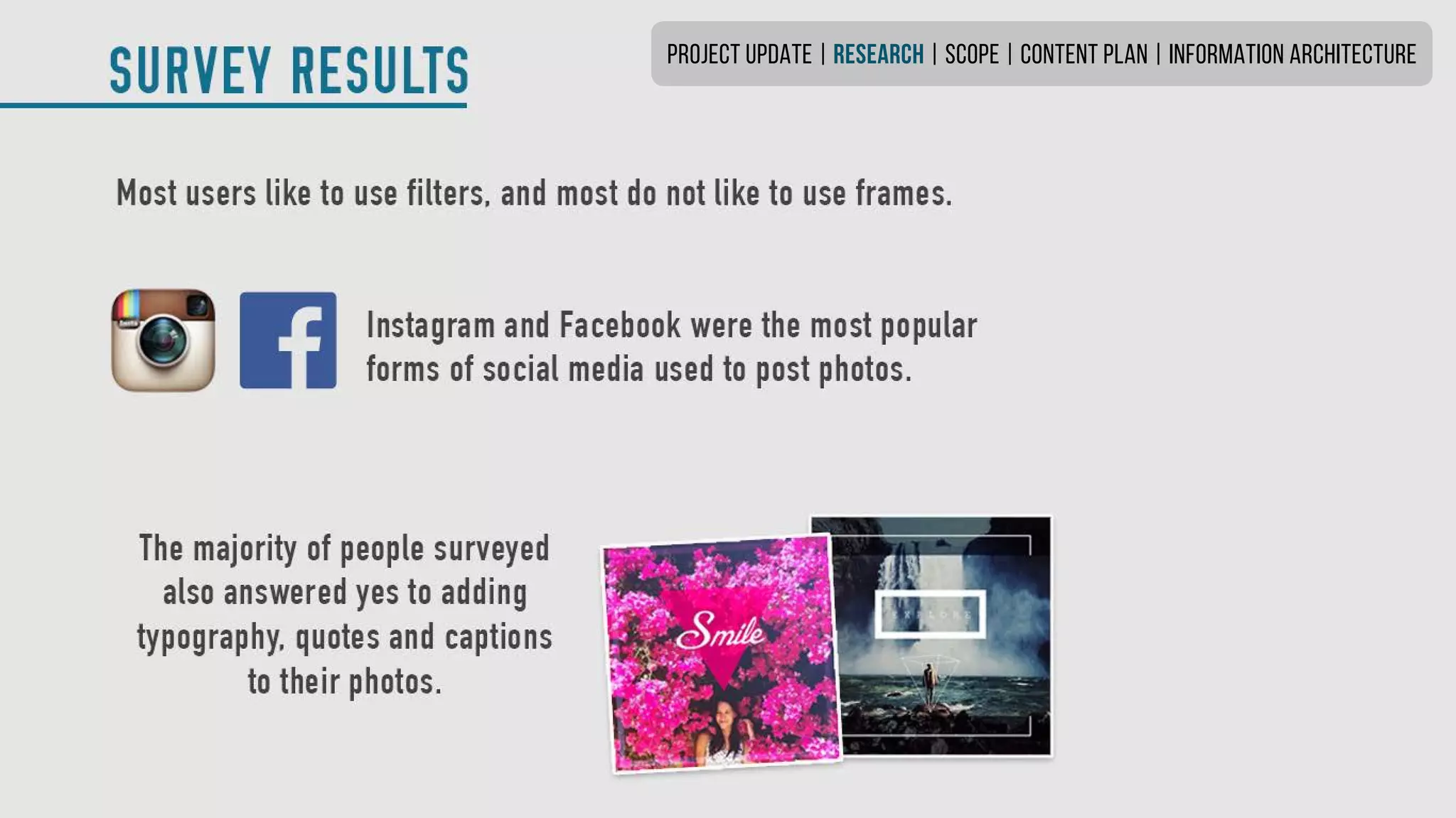 PROJECT UPDATE | research | SCOPE | CONTENT PLAN | INFORMATION ARCHITECTURE
 