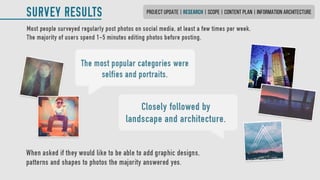 PROJECT UPDATE | research | SCOPE | CONTENT PLAN | INFORMATION ARCHITECTURE
 