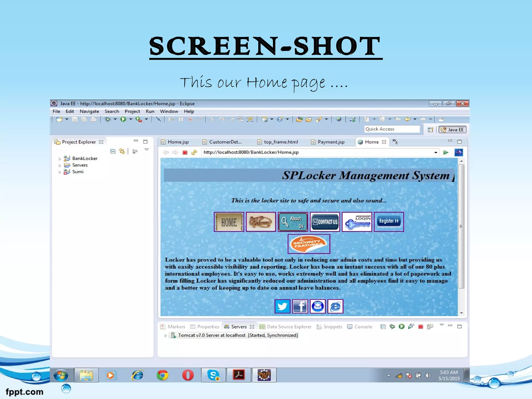 SCREEN-SHOT
This our Home page ….
 