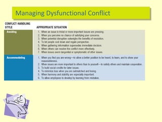 Managing Dysfunctional Conflict
 