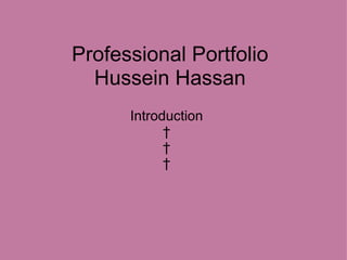 Professional Portfolio Hussein Hassan Introduction       