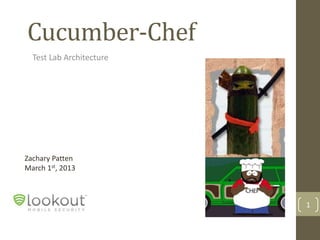 Cucumber-Chef
Test Lab Architecture
1
Zachary Patten
March 1st, 2013
 