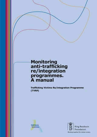 Monitoring
anti-trafficking
re/integration
programmes.
A manual
Trafficking Victims Re/integration Programme
(TVRP)
 