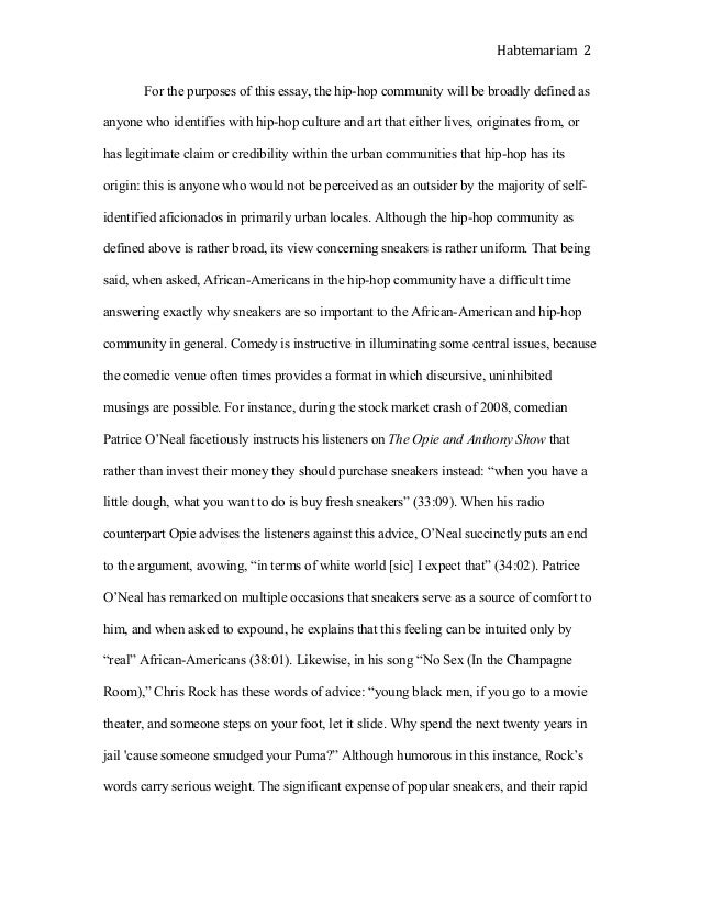 Sneakers And The Commodification Of Hiphop Basketball The Interre Apa Format Sample Essay Paper also Sample Proposal Essay Classification Essay Thesis Statement